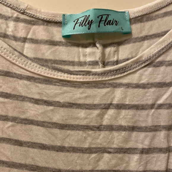 Striped top with lace button detail on back - Picture 2 of 3